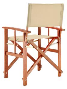 FurniGO Režisérská dřevěná židle Cannes - krémová