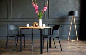 Dřevěný jídelní stůl RAGABA TRIVENTI 80 x 80 cm s černou podnoží