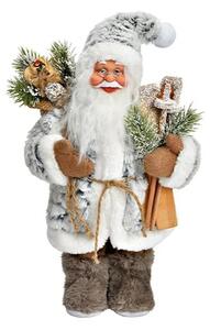 Dům Vánoc Vánoční dekorace Santa v šedém kabátku 30 cm