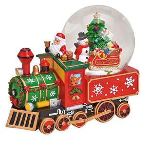 Dům Vánoc Sněhová koule s hrací skřínkou Vánoční lokomotiva 21 cm
