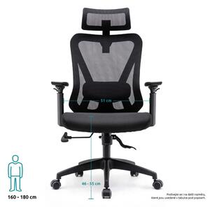 Kancelářská židle FUN PDH, černá