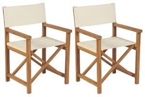 Skládací režisérské židle 2 ks masivní teakové dřevo