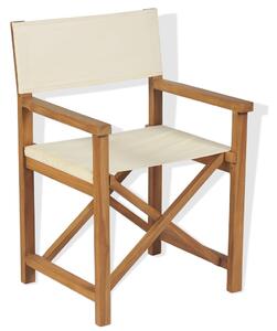 Skládací režisérské židle 2 ks masivní teakové dřevo