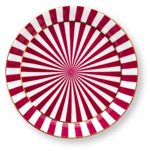 Pip Studio Royal Stripes hrnek bez ucha s odkládacím táckem 230ml, růžový (hrnek bez ucha z tenkostěnného porcelánu)