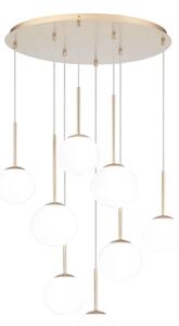 Ondaluce - Lustr na lanku JEWEL 8xE14/10W/230V pr. 70 cm zlatá/bílá