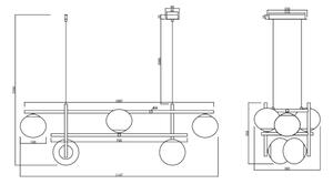 Ondaluce - Lustr na lanku JEWEL 6xE14/10W/230V zlatá/bílá