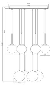 Ondaluce - Lustr na lanku JEWEL 8xE14/10W/230V pr. 70 cm zlatá/bílá