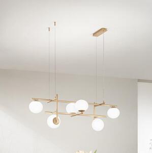 Ondaluce - Lustr na lanku JEWEL 6xE14/10W/230V zlatá/bílá