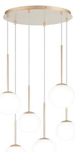Ondaluce - Lustr na lanku JEWEL 6xE14/10W/230V pr. 55 cm zlatá/bílá