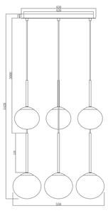 Ondaluce - Lustr na lanku JEWEL 6xE14/10W/230V pr. 55 cm zlatá/bílá