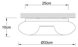 Ondaluce - Stropní svítidlo DODI 2xE27/15W/230V pr. 33 cm bílá