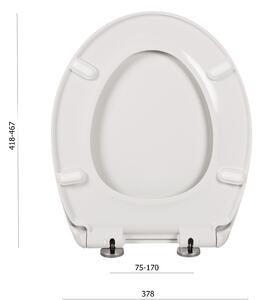 Erga Sines, toaletní WC sedátko 418(467)x378mm, z duroplastu s pomalým zavíráním, bílá, ERG-GAM-D1