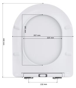 Erga Magro, toaletní WC sedátko 438x361mm z polypropylenu s pomalým zavíráním, bílá, ERG-GAM-MAGRO