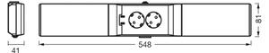 Osram - LED Stm podlinkové svítidlo se zásuvkami UNDERCABINET LED/10W/230V černá