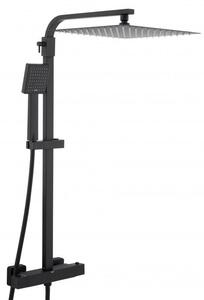 Erga Goba, sprchová souprava s termostatickou baterií a dešťovou hlavicí 30x30 cm, černá matná, ERG-YKA-BP.GOBA-THERM-30-BLK