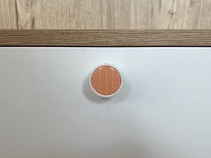 In-Design Nábytková knopka Nero bílá, motiv jedle/oranž V20