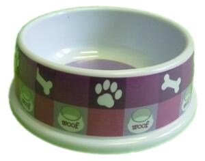 Miska pro psy růžová - 15x6 cm (Růžová melaminová miska pro psy. Průměr misky je 15 cm, výška je 6 cm. Objem misky je 400 ml.)