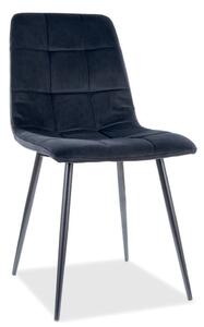 Jídelní židle MILA — kov, látka, černá / více barev Světle šedá