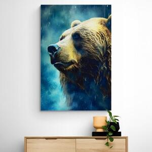 Obraz modro-zlatý medvěd - 80x120