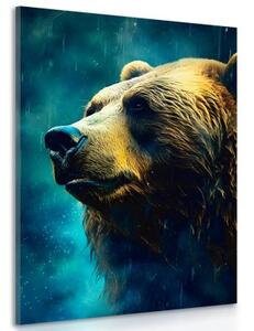 Obraz modro-zlatý medvěd - 40x60