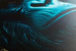 Obraz modro-zlatá gorila - 80x120
