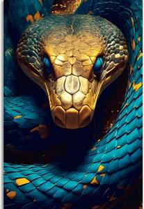 Obraz modro-zlatý had - 60x90