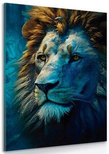 Obraz modro-zlatý lev - 60x90