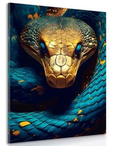 Obraz modro-zlatý had - 40x60
