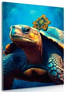 Obraz modro-zlatá želva - 40x60