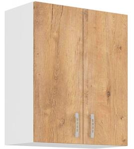 Horní kuchyňská skříňka SABRYA - šířka 60 cm, dub lefkas / bílá