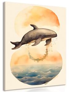 Obraz zasněná velryba v západu slunce - 60x90