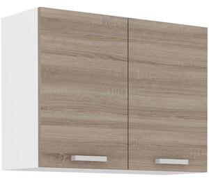 Horní kuchyňská skříňka DAGA - šířka 80 cm, dub lanýž / bílá