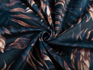 Biante Sametový povlak na polštář Tamara TMR-032 Kapradiny na temně modrém 30 x 50 cm