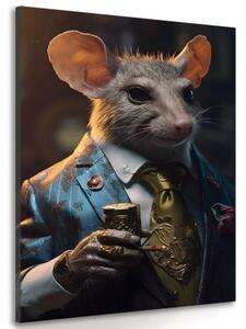 Obraz zvířecí gangster potkan - 40x60