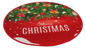 B.E.S. - Petrovice, s.r.o. Kulatý vánoční kobereček průměr 80cm - Merry Christmas vánoční větvička s ozdobami