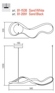 Redo Závěsné LED svítidlo Nubo, š. 940 mm, 4000K Barva: Bílá