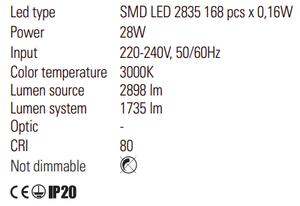 Redo Závěsná nebo stojací LED lampa Slick, š. 617 mm Barva: Zlatá