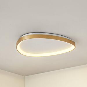 Lucande LED stropní svítidlo Asken, 61 cm, zlaté, stmívatelné, stmívatelný, Mosaz / zlato, Obývací pokoj / jídelna, Hliník, Moderní