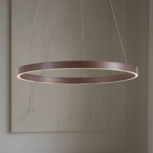 Lucande LED závěsné světlo Yonam, Ø 80 cm, 1 žárovka, hnědé,, stmívatelný, Hnědá / rez, Obývací pokoj / jídelna, kov, Moderní