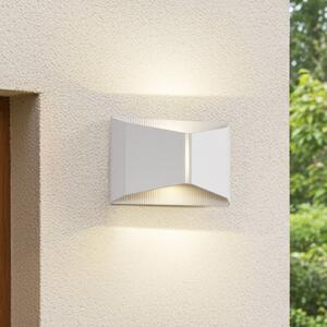 Lindby LED venkovní nástěnné svítidlo Anlira, bílé, nahoru a dolů, IP65, Bílá / opál, kov, Moderní