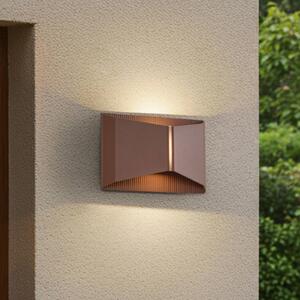 Lindby LED venkovní nástěnné svítidlo Anlira, hnědé, nahoru a dolů, IP65, Hnědá / rez, kov, Moderní