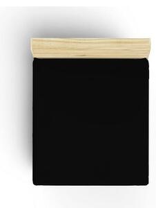 Černé napínací bavlněné prostěradlo 140x190 cm - Mijolnir