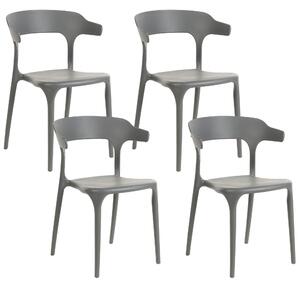 Sada 4 jídelních židlí šedé GUBBIO