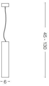 Ideal Lux Závěsné svítidlo SKY SP1, š. 6 cm, v. max. 130 cm Barva: Černá