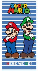 Plážová osuška Super Mario & Luigi - motiv Here We Go! - 100% bavlna - 70 x +140 cm