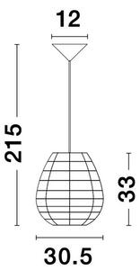 Nova Luce Závěsné svítidlo GRIFFIN ø 30,5 cm, černé
