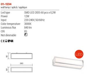 Redo Nástěnné LED svítidlo EGO, d. 36 cm, IP44