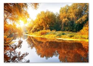Foto obraz sklo tvrzené Řeka na podzim osh-55244592