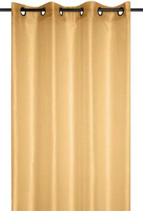 Dekorační záclona s kroužky LINWOOD mustard/hořčicová 140x260 cm (cena za 1 kus) France