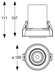 Ideal Lux LED zápustné bodové svítidlo Nova, ø 10 cm, 3000k, UGR